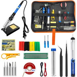 Soldering Iron Kit, 21-in-1 with Adjustable Temperature, 5 Soldering Tips, 60W Soldering Iron, Solder Wire, Desoldering Pump, Stand - A Welding for Electronic Hobbyist DIY with 110V US Plug Soldering Iron Kit, 21-in-1 with Adjustable Temperature, 5 Soldering Tips, 60W Soldering Iron, Solder Wire, Desoldering Pump, Stand - A Welding for Electronic Hobbyist DIY with 110V US Plug