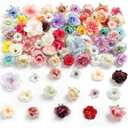 102pcs Small Silk Rose Flower Heads Mini Multicolor Mix Artificial Roses Flower Heads for DIY Cake Crafts Wedding Centerpieces, Graduation Cap Wreath Hair Dresses Home Party Decorations