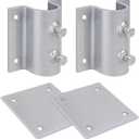 Dock Brackets Hardware,Dock Post Hardware,Stationary Dock Side Leg Pipe Holder Sleeve Pole Bracket,Heavy Duty, Includes 2 Pipe Brackets + 2 Backer Plate + Carriage Bolts