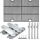 Hisencn Grill Replacement Parts for Nexgrill 4 Burner 720-0830H, 720-0783E, for Nexgrill 720-0888N, 720-0888, 17'' Cast Iron Grill Grates for Nexgrill Replacement Parts 5 Burner
