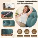 Headboard Pillow Queen, Large Triangular Wedge Cushion with Neck Roll Pillow for Reading Sitting Working, Backrest Positioning Support Bodypillow with Removable Washable Cover for Bed Dorm Sofa