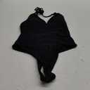 Sexybody Women' s One Piece Sexy Swimsuits Halter Tie Back V Neck Low Back Bathing Suit Ruched Butt High Cut Swimsuit Thong (Medium, 146 Black)