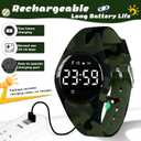Kids Watches for Girls Boys Digital Sport Watch with Step Counter Pedometer Vibration Alarm Clock, No App Waterproof Fitness Tracker Kids Watch Boys Girls Teens Students Ages 5-16
