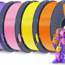 SUNLU 4KG 3D Printer Filament PLA Plus 1.75mm, SUNLU Neatly Wound PLA Filament 1.75mm PRO, PLA+ Filament for Most FDM 3D Printer, 1 kg Spool, 4 Packs, Orange+Yellow+Pink+Purple