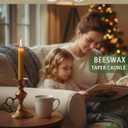 24 Pack Beeswax Taper Candles, 7 inch Dripless and Smokeless All Natural Beeswax Candles Sticks, 7 Hours Burning Time Meditation Candle, Nontoxic Unscented Bee Wax Candle for Home (Yellow)