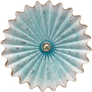 Metal Flower Wall Art Decor, 11.4'' 3D Floral Wall Sculpture, Rustic Dusty White Green With Silver Foil Iron Hanging Decoration,Hand-Painted Distressed Mordern Iron Wall Hanging Home Decoration Accent Artworks for Living Room Bedroom Garden Patio Office