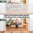 KISKIZ 72" Wide Reinforced Retractable Dog Gate Long Baby Gate, White