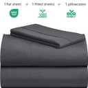 LuxClub Twin XL Sheets - Soft Kids Twin Bed Sheets for Boys and Girls, 3 PC Deep Pockets 18" Eco Friendly Wrinkle Free Kids Fitted Sheets Machine Washable Hotel Bedding Silky Soft- Dark Grey Twin XL