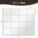 Delma Frameless Mirror Tiles 12"x10"x16 Pcs Wall Mounted, Shatter Resistant Full Length Tempered Glass Panels for Home Gym Bathroom Bedroom & Living Room Decor