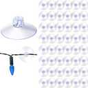 Sieral 50 Pieces Christmas Light Suction Cups Hooks for Glass Window Christmas Mini Suction Cup Clips Light String Heavy Duty Hooks Holder Plastic Shower Caddy Connectors for Xmas Kitchen Bathroom