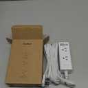 15Ft Extension Cord with Multiple Outlets, Flat Plug Power Strip Surge Protector with 15 Ft Long Cord, 6 Outlet 3 USB Ports (1 USB C), Multi Outlet Wall Plug for Travel, College, Dorm Room Essentials (White)