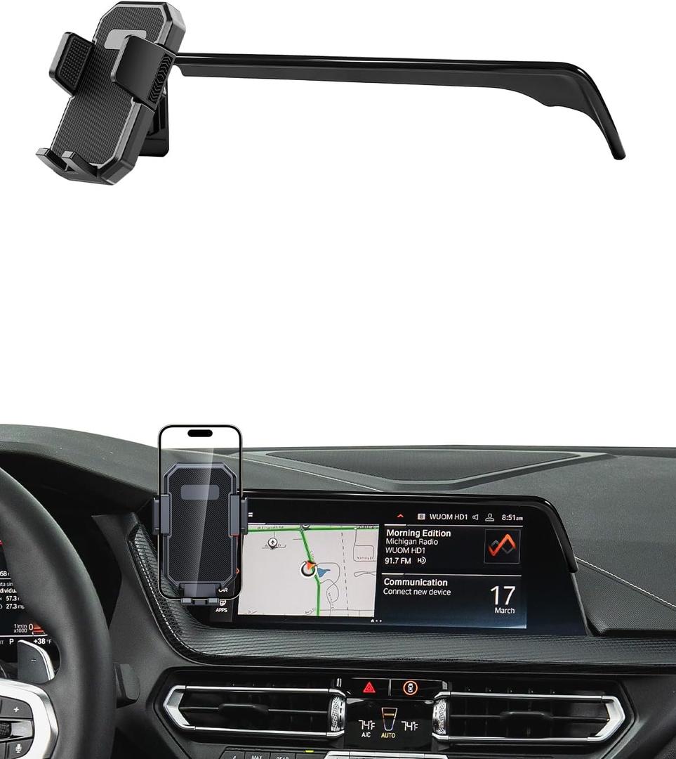 PZK Car Phone Holder for BMW 3 Series 2019-2022/ BMW 4 Series 2021-2023/ BMW 2 Series 2022-2024 Accessories 10.25-Inch Screen Fixed Clip Magnetic Auto Lock Car Phone Mount 360 Rotation Phone Cradles