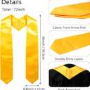 GraduationMall 24 Pieces 72 Inch Plain Graduation Stole Bulk Sublimation Blank Honor Graduation Sash Unisex Adult (Yellow)