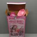 YIYBM Baby Doll with Stroller Set with 12.5" Baby Dolls, Handbag, 2 Sets Doll Clothes and 16 PCS Doll Accessories. Baby Stroller Toys for Toddler Girls Kids Ages 3-5 4-6 for Pretend Play