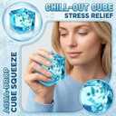 Squishy Stress Cube, Stress Ball for Adults Squishies Stress Relief, Fidget Cube Sugar Ball, Sensory Fidgets Toy for Birthday, Christmas, Office, Stocking Stuffer Gift (Snowflakes)