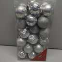 2.36" Christmas Ball Ornaments 36 Pcs Christmas Tree Decorations Set Shatterproof Silver Small Christmas Ornaments Balls with Hanging Loop for Holiday Party Wreath Xmas Tree Decor