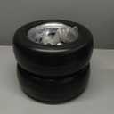 11x4.00-5 Flat Free Lawn Mower Tire with Rim for Many Zero Turn Lawn Mowers | 3.4"-4"-4.5"-5" Centered Hub, with Universal Adapter Kit| Bore ID 3/4" or 5/8" (2PCS)