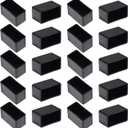 20Pcs Rectangle Rubber Furniture Leg Caps (3/4" x 1-1/2"), Vinyl Flexible Chair Leg Floor Protectors for Patio Indoor Chair Table Bed, 19 x 39mm (20mm x 40mm)
