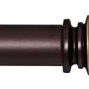 SIMEWIN Bronze Curtain Rods for Windows 28 to 48 Inches Adjustable Decorative 1 Inch Diameter Single Window Curtain Rod Set with Classic Finials, Bronze with Gold Finishing
