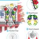KY&BOSAM Gifts for Women God Bless My Sister in-Law Butterfly Suncatcher Sister Gifts Pressed Flower Between Wings Glass Silver Metal Charm Birthday Mother's Day Thanksgiving Christmas