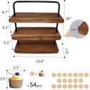 Acacia Wooden Cupcake Display Riser Stand Three Tiered Essential Oil Risers Display Candle Perfume Stand Small Chees Party Decor Dessert Table Display Set 3 Layers