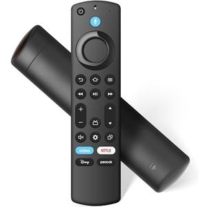 Replacement Voice Remote Fit for All Smart TV Cube/Stick, Compatible with Stick 4K Max/4K/Stick/Lite/HD, Fit for All Insignia-Toshiba-Pioneer-Omni QLED Series