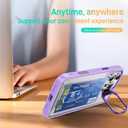 Wallet Clear Case for iPhone 16 Pro 6.3 inch with Card Holder Built-in Camera Ring Stand Military-Grade Protection Kickstand Cover Light Purple