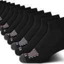Nautica Womens Quarter Socks - 12 Pack Moisture Control Cushioned Athletic Socks for Women for Sport & Gym Wear (Size: 4-10) (Black Logo)