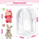 Protective Case for Plush Doll, Clear Hanging Display Cases for 17/15cm Plush DollCrossbody Doll Storage Bag for Collectibles Building Block Storage BagTransparent7.5 x 4.7 x 2.75 in