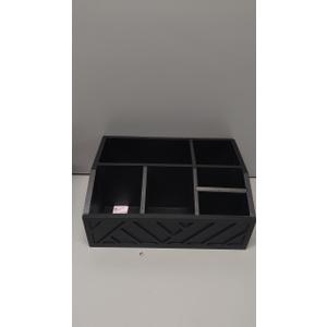 Coffee Pod Holder and Bar Accessories, Wood Station Organizer for Decor, Syrup and Condiment Organizer, Black