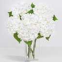 Yastouay 6 Pcs Real Touch Hydrangea Artificial Flowers, 21" White Full Faux Hydrangea Flowers Latex Fake Flowers for Home Decor Party Floral Arrangements Wedding Bouquets Centerpieces Outdoor Decor
