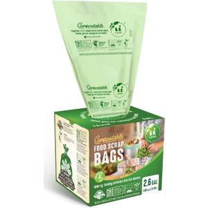 UNNI Compostable Trash Bags, 2.6 Gallon / 9.84 Liter, 200 Count, Extra Thick 0.71 Mil Small Kitchen Food Scrap Bin Liners, Certified by BPI, CMA & OK compost HOME, Meets the ASTM D6400 Standard