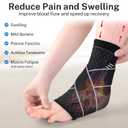 GAOUREL Plantar Fasciitis Relief & Ankle Brace - Adjustable Compression Sleeve for Heel Pain, Sports Injury, Tendinitis with Secure Arch Support - For Men & Women (Black, M)