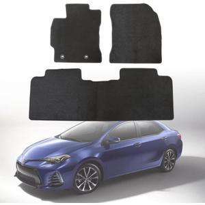 GXARTS Fit for Toyota Corolla 2014-2019 Floor Mats Replacement, 3PC Black Velour Carpet Front & Rear Car Floor Liners