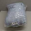 Sky Blue Comforter Set King Size Bed in A Bag 7 Piece Pinch Pleat Bedding Set, Pintuck Ruched Flowers Bed Set with Comforter, Sheets, Pillowcases & Shams