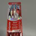 Colgate 360 Advanced Whitening Medium Toothbrush Pack, 4 Adult Medium Toothbrushes with Cheek and Tongue Cleaner, Helps Clean Your Teeth, Tongue, Cheeks, and Gums, 4 Pack