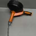 Drain Auger, Clog Remover with Drill Adapter, 25 Feet Flexible Plumbing Snake Use Manually or Powered for Kitchen, Bathroom and Shower Sink, Comes with Gloves (orange)