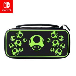 PDP Travel Case Plus with Wrist Strap, Built-in Stand & Storage Pockets - Nintendo Switch/Lite/OLED Compatible - Super Mario 1-Up Glow in the Dark