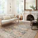 Loloi Margot Collection MAT-03 Ocean/Spice 2'-3" x 3'-9" Accent Rug, No-Shed Easy Clean Large Patterned Area Rug for Living Room, Bedroom, Dining Area