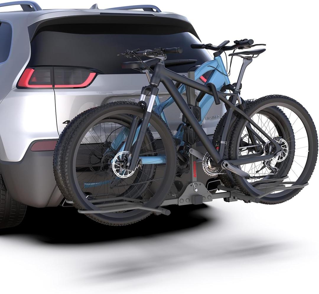 JYOSE2-Bike Rack Hitch for Car, 160 Lbs Hitch Mount Platform Style Bicycle Carrier, Smart Tilting & Easy Fold for Car SUV Truck RV with 2”Receiver,