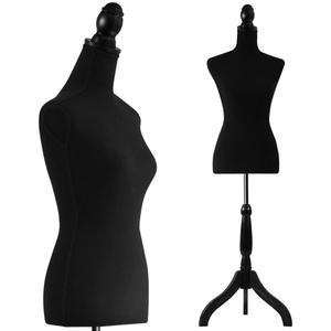 SereneLife Female Torso Mannequin Display - Sturdy and Durable, Adjustable Dress Form (52-64"), Lightweight, Easy-to-Assemble, Stable Tripod Stand, Smooth Surface for Retail Clothing Display (Black)