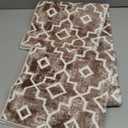 Wonnitar Moroccan Washable Area Rug 2x4.3 Brown Kitchen Rug Non-Slip Bathroom Rug Runner Distressed Modern Geometric Trellis Throw Mat Floor Carpet for Bedroom Laundry Entrance (Light Brown,2'x4.3') (2' x 4.3')
