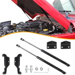 Hood Struts Lift Support Assist Kit Compatible with 2018-2024 2025 2026 Jeep Wrangler JL Gladiator JT Accessories Front Hood Quick Gas Charged Shocks Springs Prop Rod Replacements, 1 Pair Black