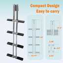 4 Step Boat Ladder, Stainless Steel Dive Boarding Ladders for Bass Fishing Boats, Heavy-Duty with Non-Slip Treads