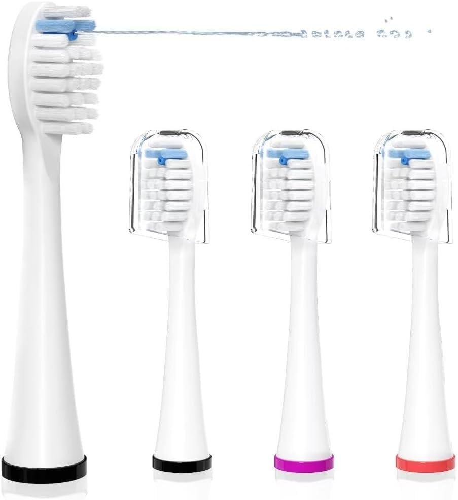 Replacement Heads for WaterPik Sonic Fusion SF-01/SF-02/SF-03/SF-04,Replacement Brush Heads Compatible with WaterPik Sonic Fusion 2.0 Flossing Toothbrush with Cover (White)