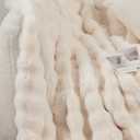 Faux Fur Throw Blanket, Ultra Soft Fuzzy Blanket for Couch or Bed, 60 x 80 Inches Luxury Fluffy Blanket, Oeko-TEX Certified, Bubble Texture, Cozy & Machine Washable (Coconut Cream)