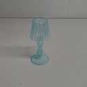 Desk Lamp Shaped Glass Candle Holder - Glass Hurricane Candleholder Crystal Decorative Candle Stand for Table Wedding Dinning Centerpieces Party Supplies Decor Grass Blue
