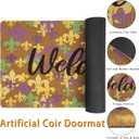 Mardi-Gras Welcome-Doormat for Outdoor-Entrance Non-Slip Front-Door Fleur De Lis Decor Door Mat 17" x 29" (Colorful)