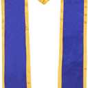 Newrara Deluxe Unisex Adult Plain Graduation Honor Stole Sash Classic End with Trim 72" Long (Purple)