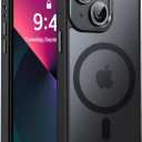 Newfuture Designed for iPhone 13 Case & iPhone 14 Case with Magnetic [13 FT Military Drop Protection] [Compatible with Magsafe] Slim Translucent Shockproof with Anti-Fingerprint Phone Case, Black